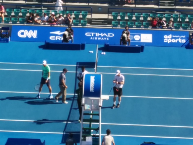 Raonic and Murray at the end of the game for 3rd place