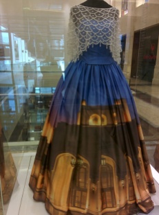 Dress featuring a print of the Muscat opera house