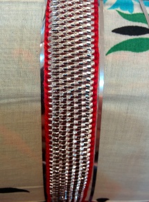 Cotton and silver metal braiding