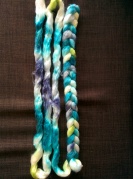 Neverland in the braid (right) and unbraided (left)