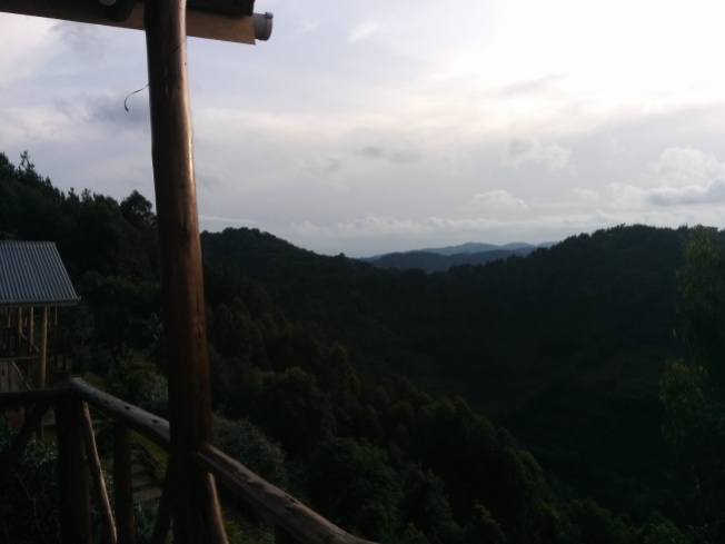 The view from our porch over the Bwindi forest peaks